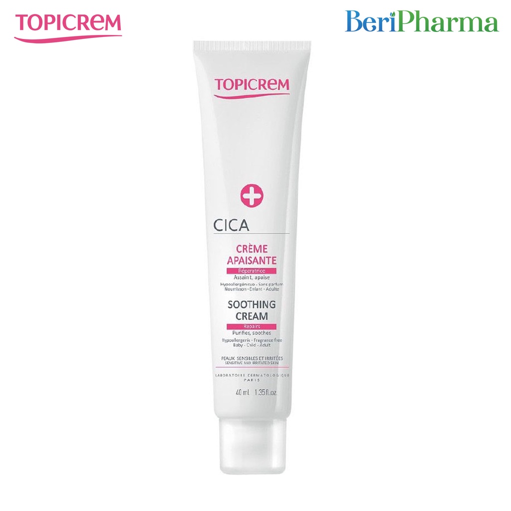 Topicrem Kem Làm Lành Da, Dưỡng Ẩm, Chống Nhiễm Khuẩn CICA Repair Cream 40ml