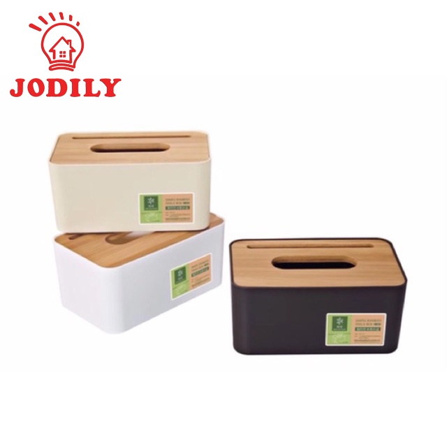 Hộp Giấy Ăn Jodily StarHome Thân Nhựa Mặt Tre Sang Trọng