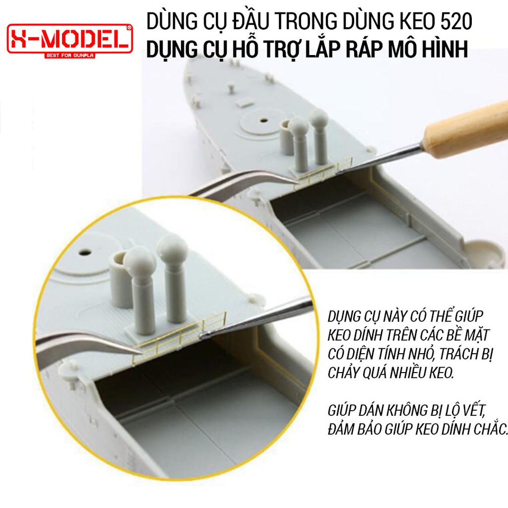 Dụng cụ đầu trong dùng keo 502, hỗ trợ dán mô hình, chi tiết nhỏ XM02 không để lại vết keo, giúp kết dính dễ dàng XMODEL