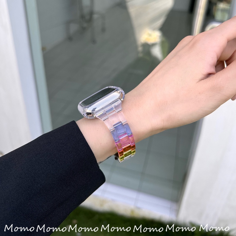 Dây Đeo Đồng Hồ Bằng Nhựa Mỏng Cho Iwatch Series 7 6 5 4 3 2 1 42mm 44mm 41mm 41mm