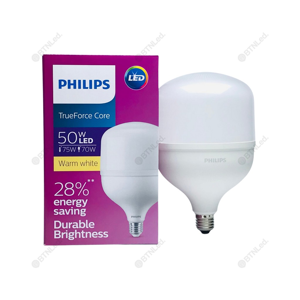 Bóng PHILIPS LED Bulb trụ 50W E27 - [HÀNG CHÍNH HÃNG] - Tiết kiệm điện, chất lượng ánh sáng cao