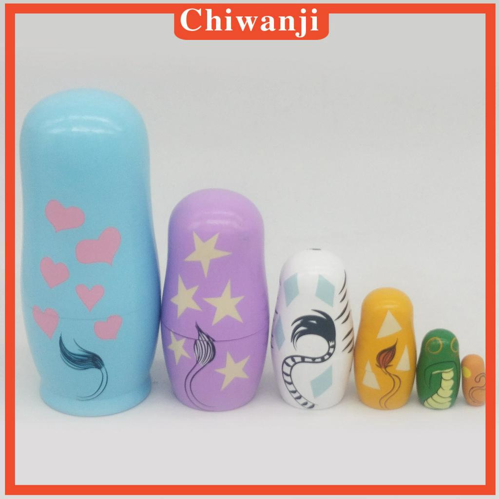 Bộ 6 Búp Bê Matryoshka Hoạt Hình Nga Bằng Gỗ