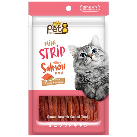 Snack Bánh thưởng cho mèo PET8 Cat Snack Mini Strip Nhiều Hương Vị 35G
