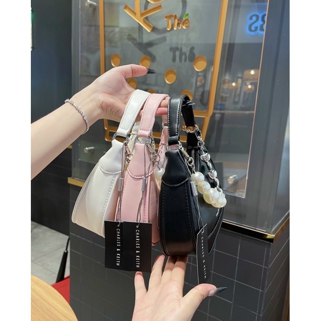 Túi xách nữ kẹp đeo chéo nách phối quai ngọc hàng đẹp c&amp;k
