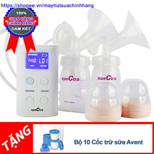 Máy hút sữa Spectra 9 plus mẫu 2018 tặng kèm 10 cốc trữ sữa Philips Avent chính hãng