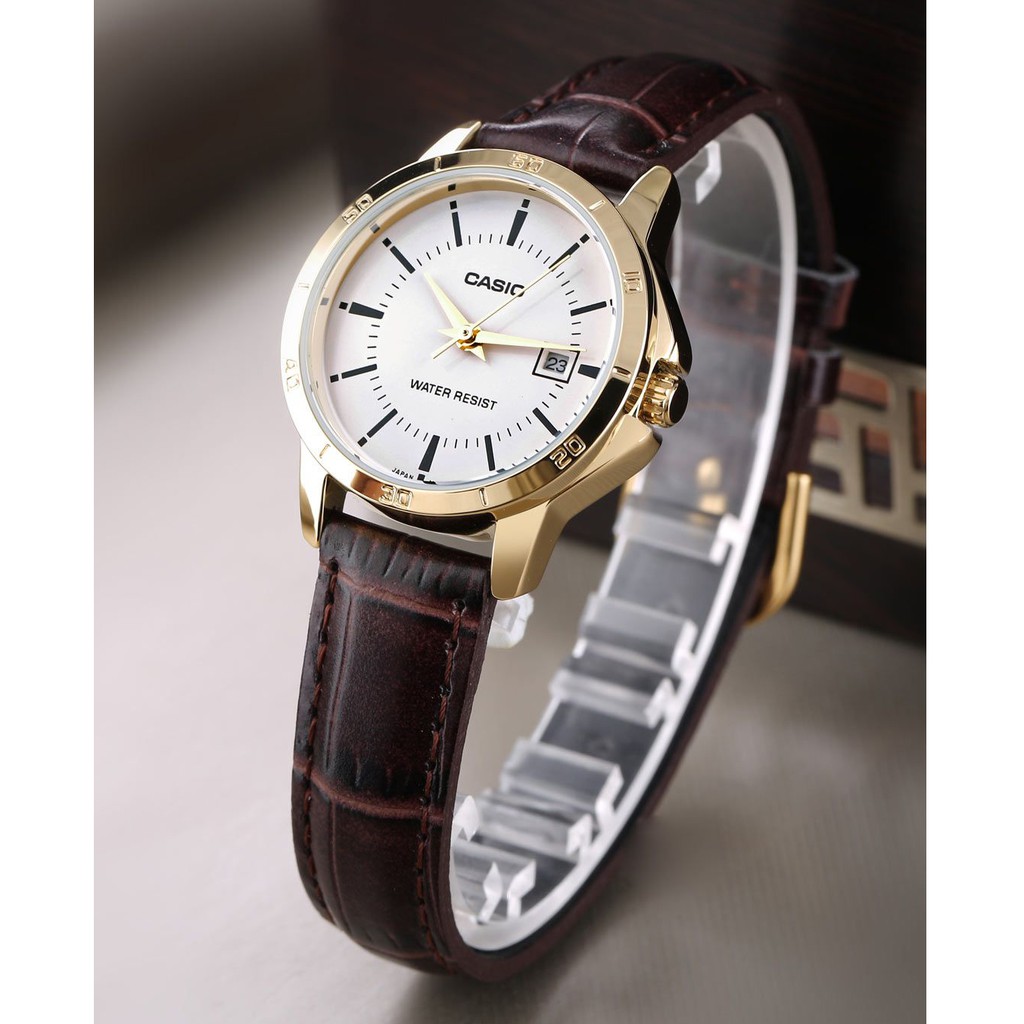 Đồng hồ nữ Casio chính hãng LTP-V004, dây da