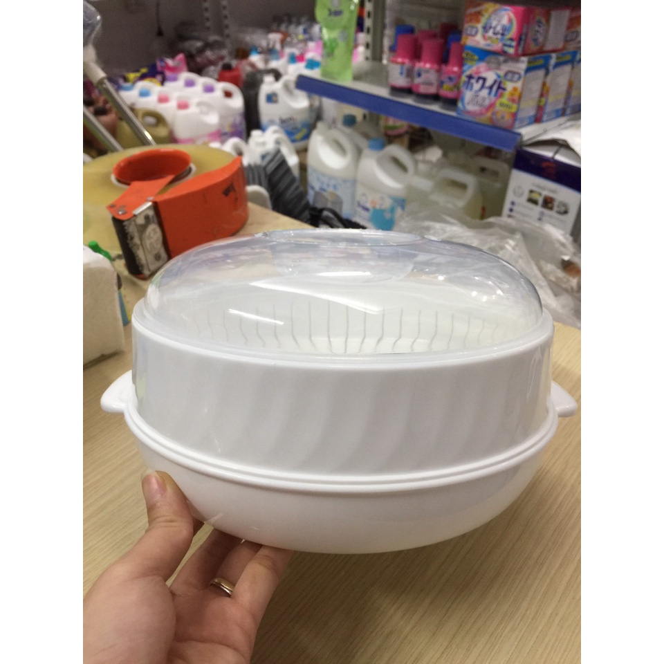 Bộ Khay Hấp Lò Vi Sóng Việt Nhật ( 5625 )Chịu Nhiệt Tốt -Khay Hấp Thức Ăn, Xửng Hấp Đồ Ăn, Bánh Bao BOKISD HBQ BLOGTAMSU