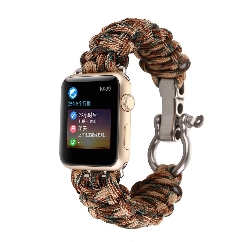 Dây đeo nylon màu camo cho đồng hồ thông minh Apple Watch 38Mm / 42Mm 3 / 2 / 1