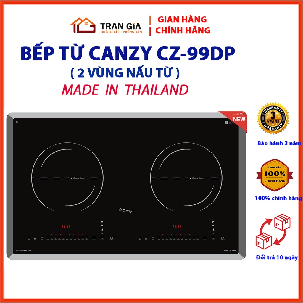 Bếp Từ Đôi Canzy CZ 99DP bếp từ âm full tính năng Công nghệ Inverter Dualcore siêu tiết kiệm điện, Nhập khẩu Thái Lan