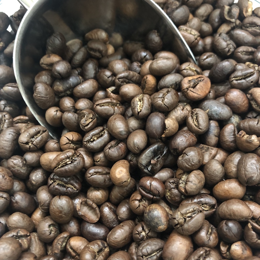 Cà phê rang mộc - Hạt Cà phê Culi Robusta nguyên chất, hương vị mạnh mẽ thơm nồng, đắng đậm