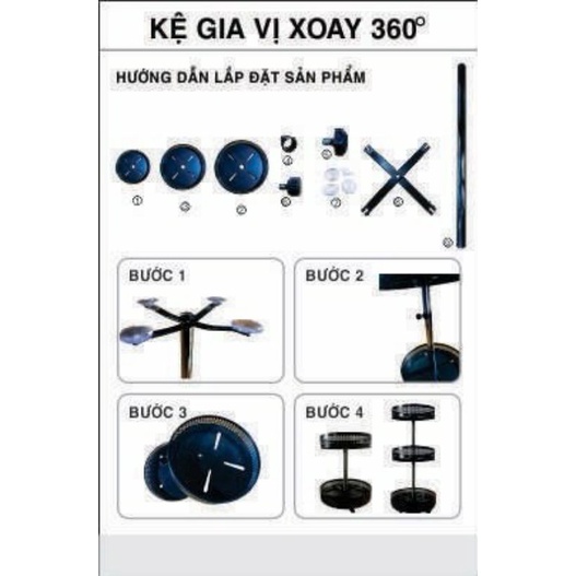 Kệ Gia vị tròn xoay 360° chất liệu inox 304 không rỉ.Free ship