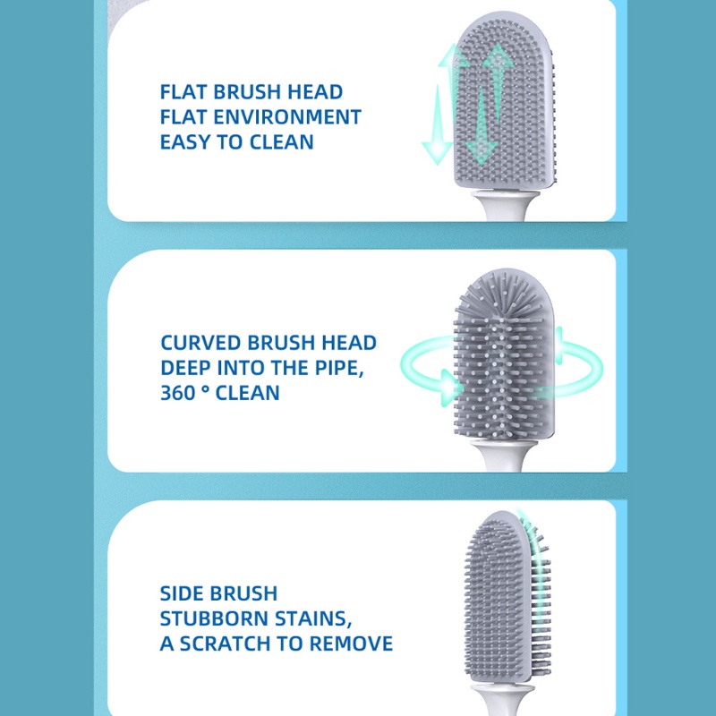 Bàn Chải Chà Toilet Bằng Silicone Kèm Hộp Đựng Tiện Lợi