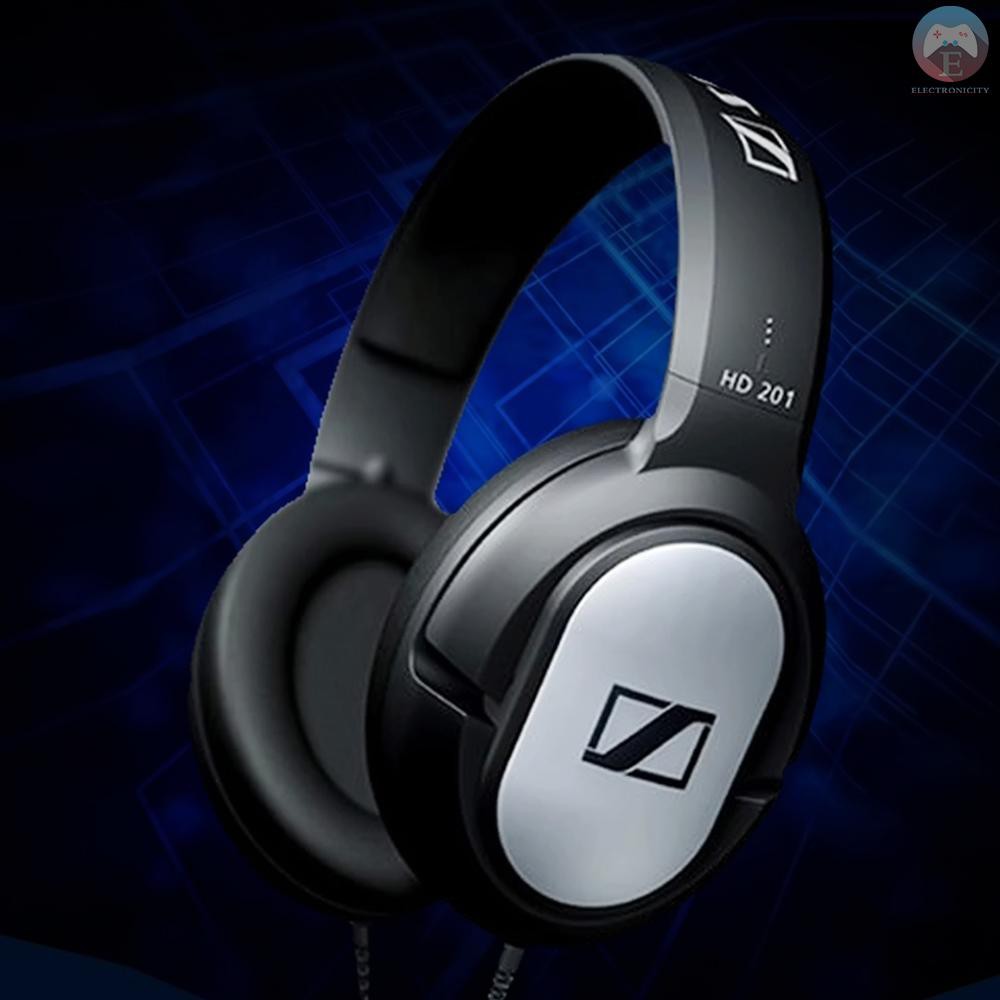 Ê Sennheiser HD201 Over Ear Headphone Gaming Wired Headset 3.5mm Computer Earphones HD Microphone