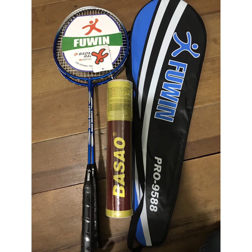 Combo 2 cây vợt cầu lông Fuwin 9588 -755 - tặng ngay 1 hộp cầu lông 3 sao 10 quả