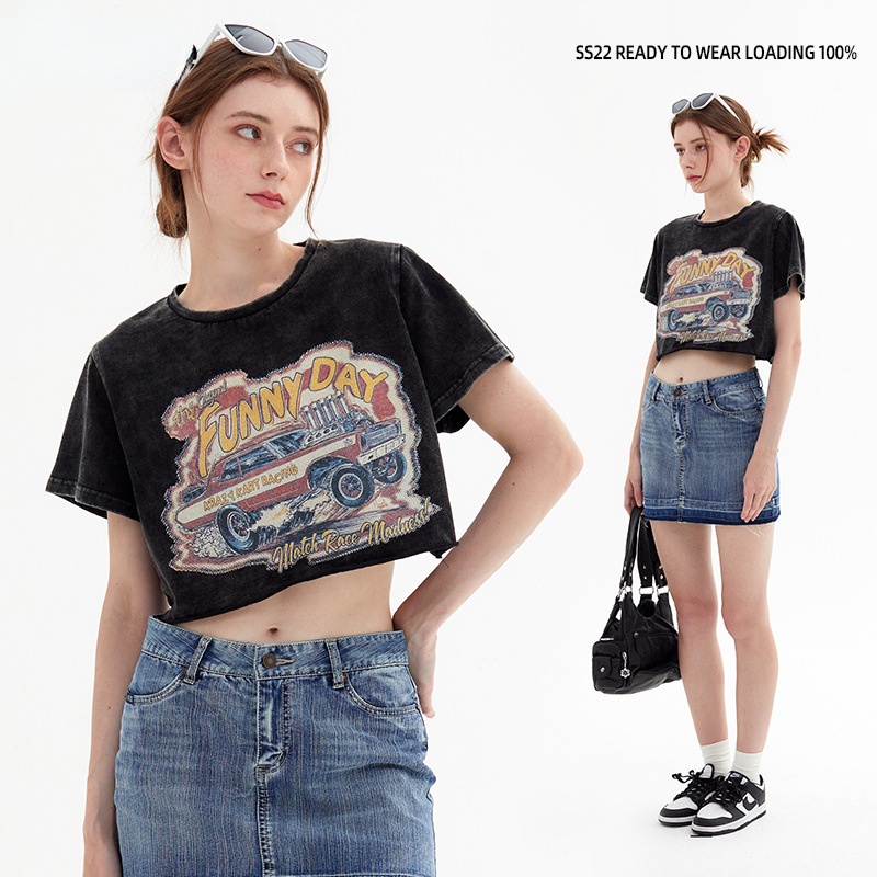 Áo Thun Cotton Ngắn Tay In Họa Tiết Thời Trang Mùa Hè Dành Cho Nữ