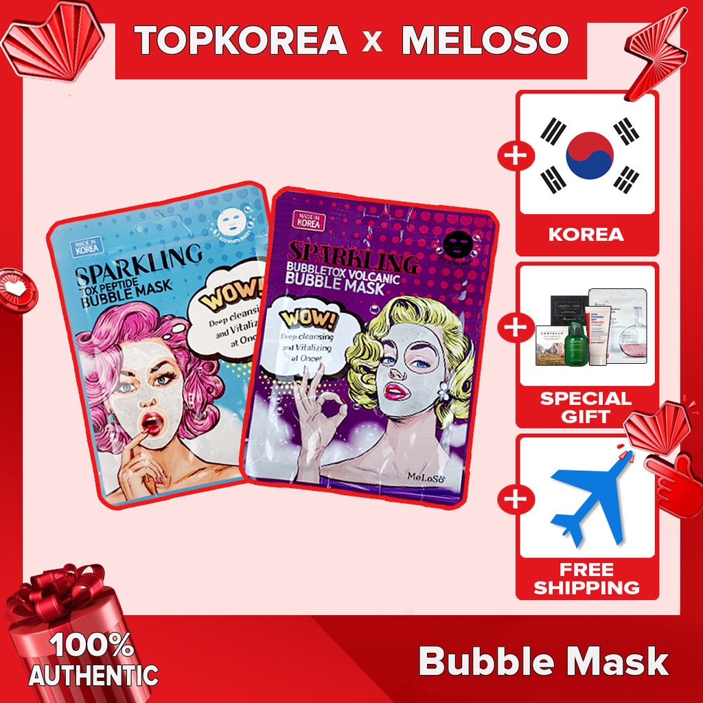 [Hàng mới về] &lt;&lt; ★MeLoSo★ ♨KOREA HOT ITEMS♨ volcanic bubble facial mask  25g / tox peptide bubble facial mask  25g &gt;&gt;Mặt nạ dưỡng da Meloso bong bóng núi lửa 25g chất lượng cao / TOPKOREA / Shipping from korea