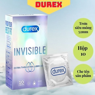 Bao Cao Su Durex Invisible Extra Thin Extra Sensitive 10 bao Siêu Mỏng - Cảm Giác Chân Thật [CHE TÊN Sản Phẩm]