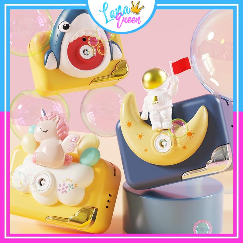 Máy Chụp Ảnh Thổi Bong Bóng Hình Ngựa 1 Sừng Unicorn, Phi Hành Gia Có Nhạc Đèn - LANA QUEEN
