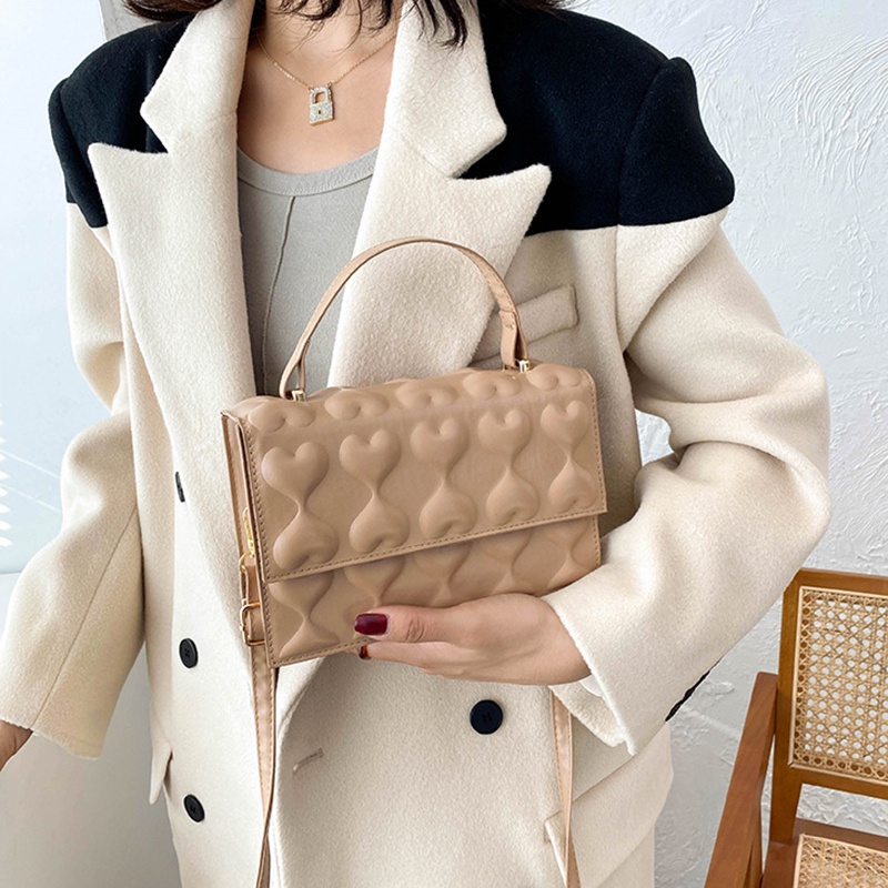 Túi đeo chéo màu trơn phong cách retro thời trang cho nữ