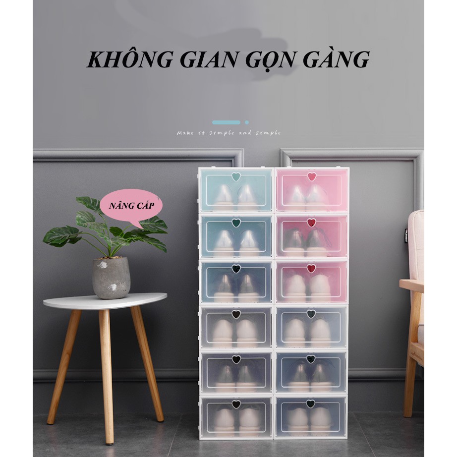 Hộp Đựng Giày✅ Hộp đựng giầy Nắp Nhựa Cứng Trong Suốt Size Lớn Đa năng tiện lợi Cao Cấp HG0012