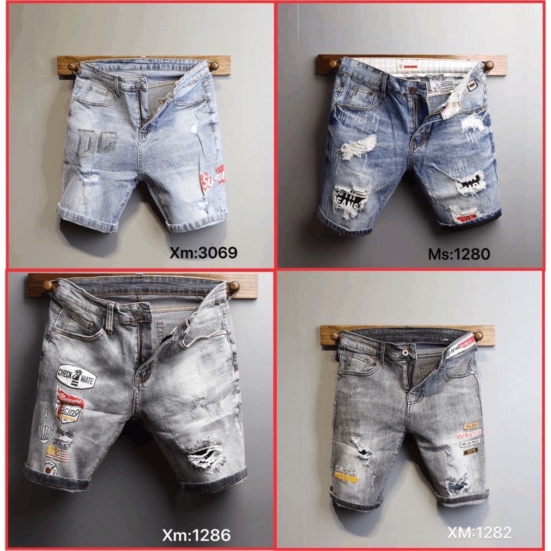 Sỉ Các Mẫu Quần Đùi Quần Short Jean Nam In Thêu