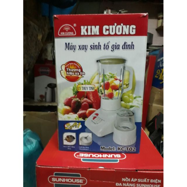 Máy sinh tố Kim Cương cói thủy tinh mode T02