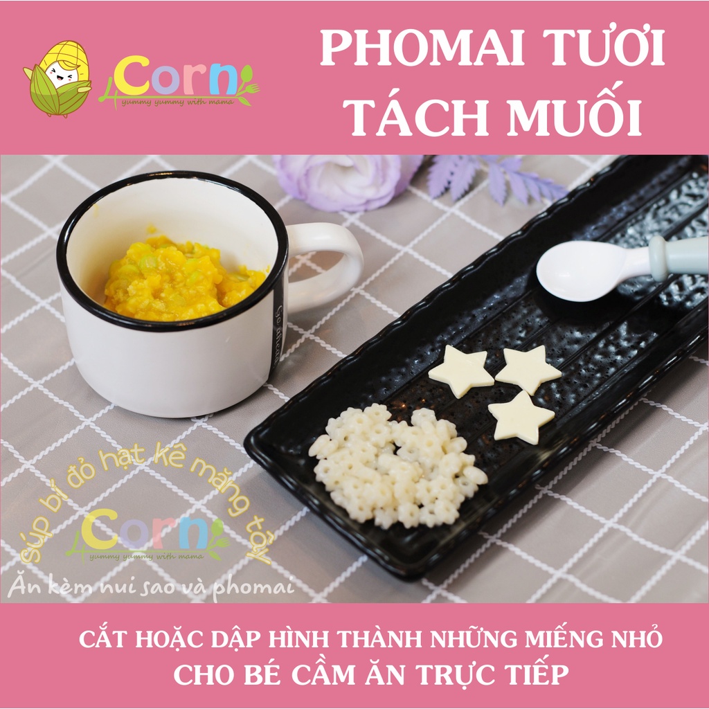 [Hàng air kèm gel lạnh] Phomai tươi tách muối hữu cơ Hàn Quốc - Cho bé 6m+