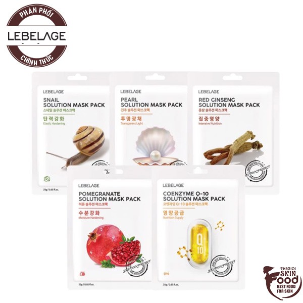 Mặt nạ giấy dưỡng ẩm Hàn Quốc cung cấp dinh dưỡng, phục hồi Lebelage Solution Mask Pack