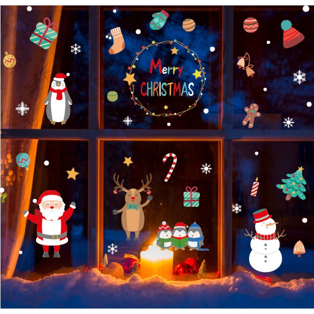 Decal trang trí Noel - Vẫy tay chào đón 1 mùa lễ Giang Sinh