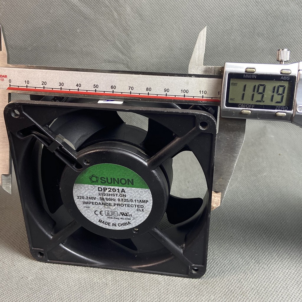 Quạt Hút BI-SONIC 220V 12Cm khung nhôm - Hút Khói SUNON 12x12x4Cm DP200A 220VAC