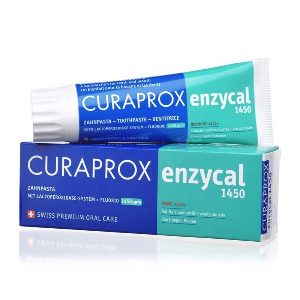 Kem đánh răng Curaprox Enzycal 1450 ngừa sâu răng 75ml- KDR Nha Khoa chuyên dụng, Chỉnh nha, trắng sáng, ngừa sâu răng