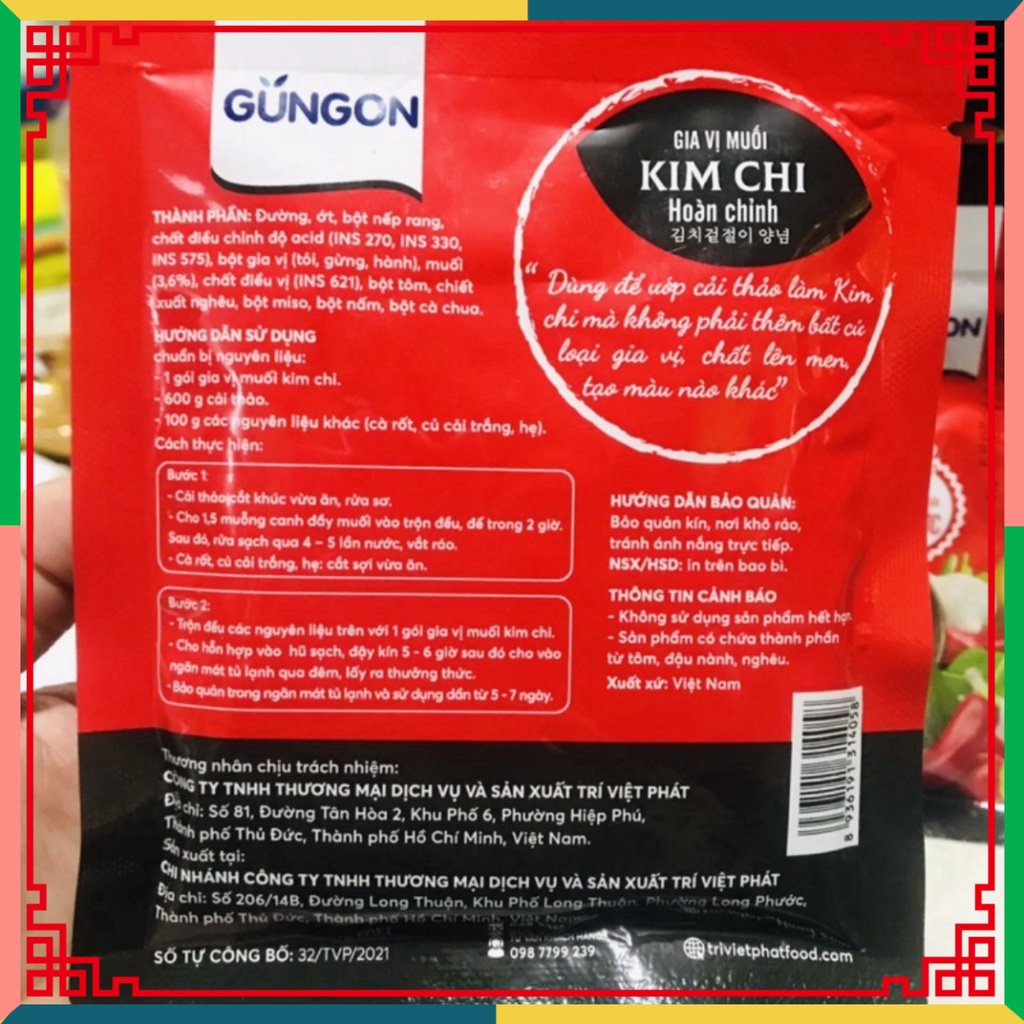 (HOT LIKE) Gia Vị làm kim chi muối hoàn hảo GUNGON chuẩn vị korea 60gr