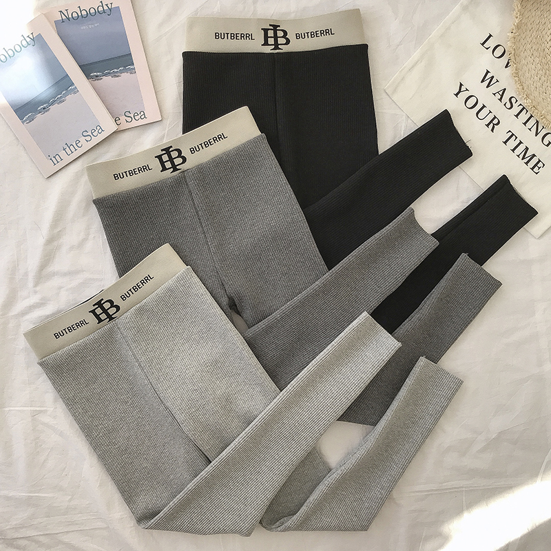 Quần Legging Lót Nhung Kẻ Sọc Dọc Dày Dặn Cỡ Lớn 21339 Thời Trang Thu Đông Cho Nữ