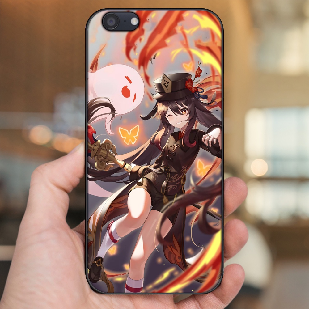 Ốp lưng Oppo A71 viền đen in hình Hutao Genshin Impact