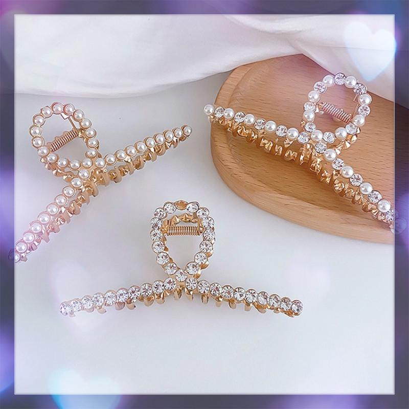 Kẹp tóc trang trí ngọc trai giả phong cách Hàn Quốc dịu dàng nữ tính jepit rambut korea jepitan rambut korea jepit rambut besar