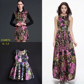 Vải gấm Tafta thêu hoa EG0076