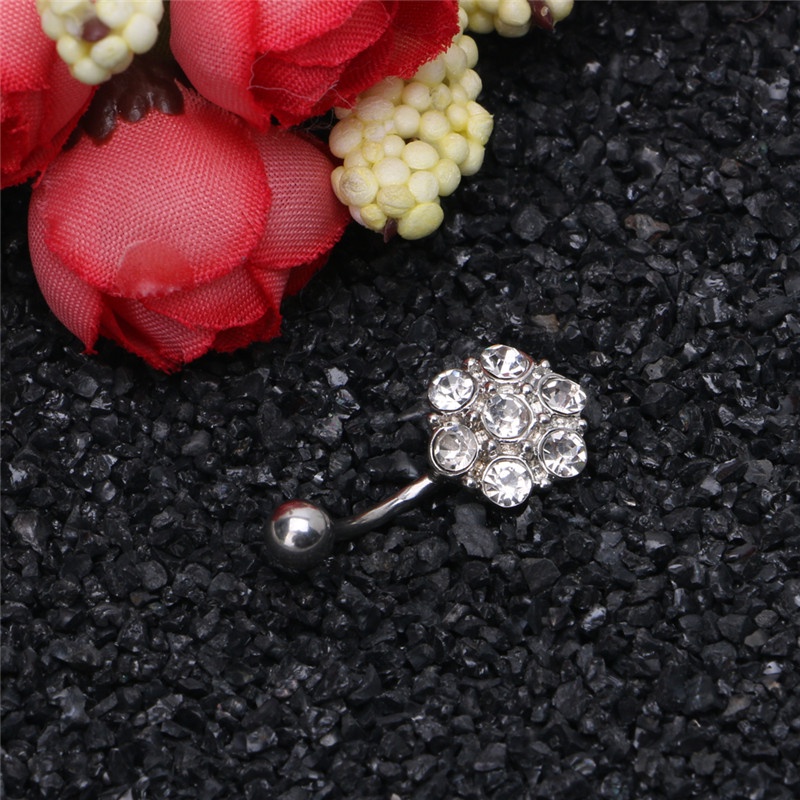 Khuyên RốN ĐíNh Đá BằNg ThéP Y Tế