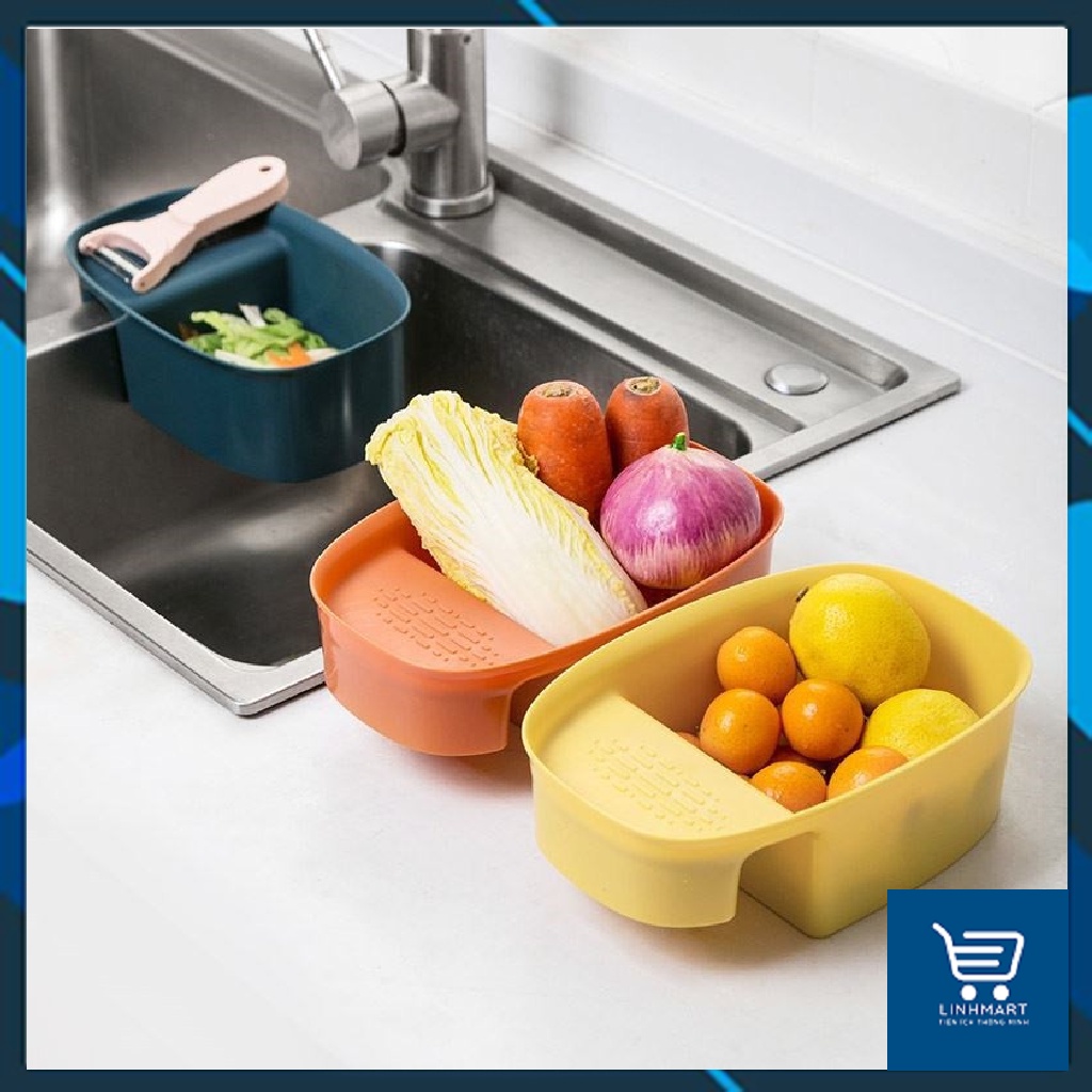 Khay Lọc Rác Gác Bồn Rửa Chén, Khay Nhựa Bầu Dục Đựng Giẻ, Xà Phòng rất tiện lợi