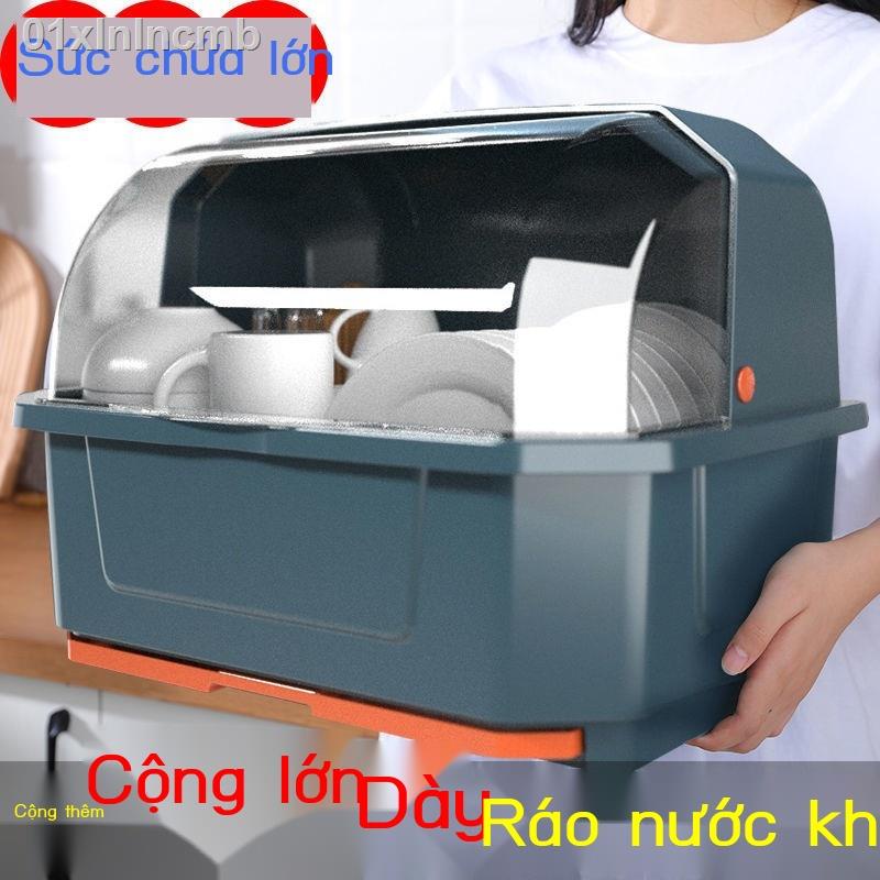 Hộp đựng bộ đồ ăn có tải gia đình nhà bếp nắp đậy giá bát đĩa cốc tủ nhựa thể thoát