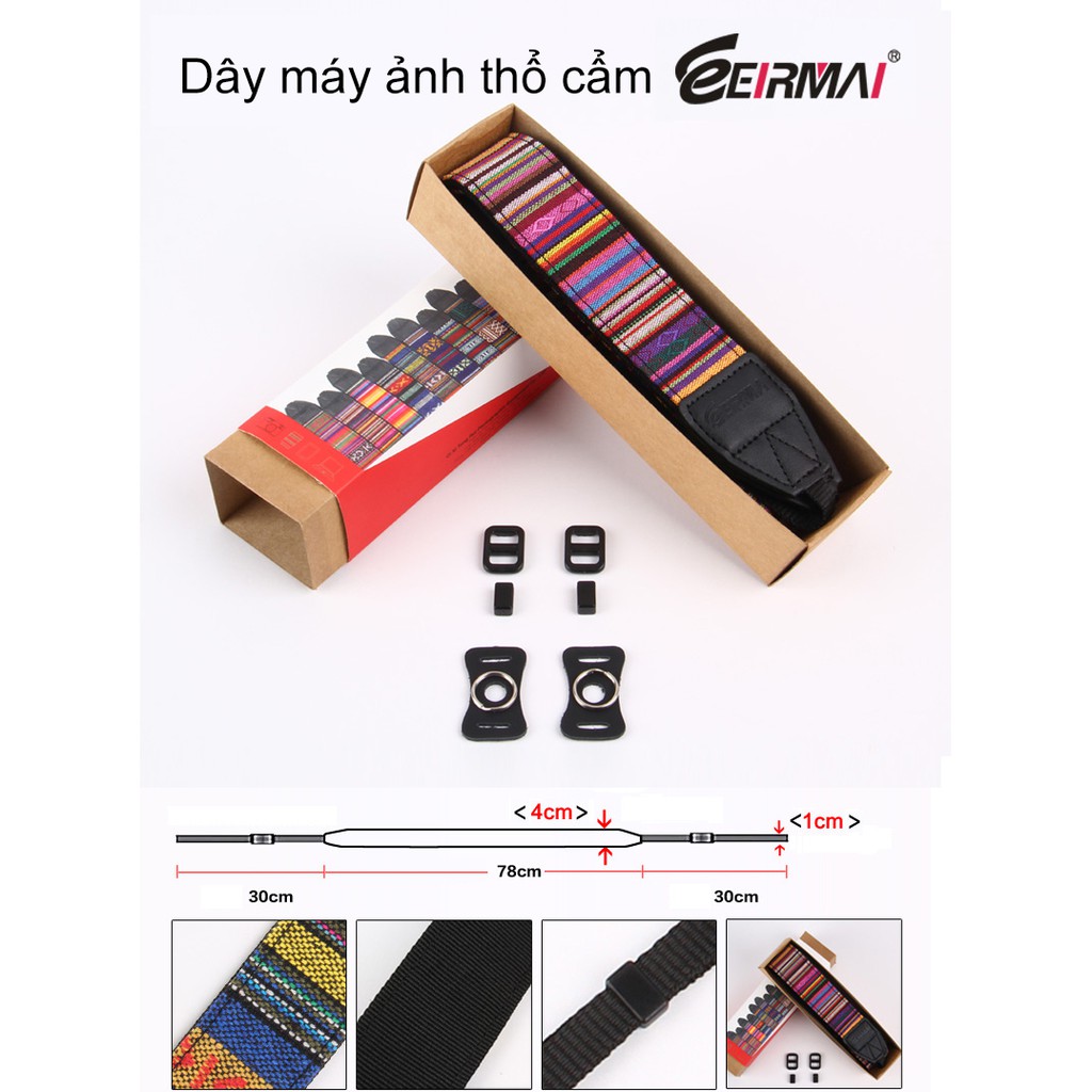 Dây máy ảnh Thổ cẩm ERMAI