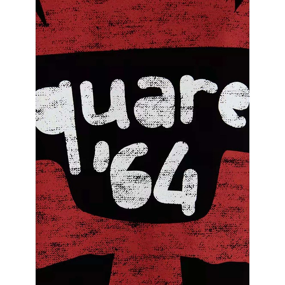 Áo thun tay ngắn màu đen in hình chữ Dsquared2 cho nam và nữ