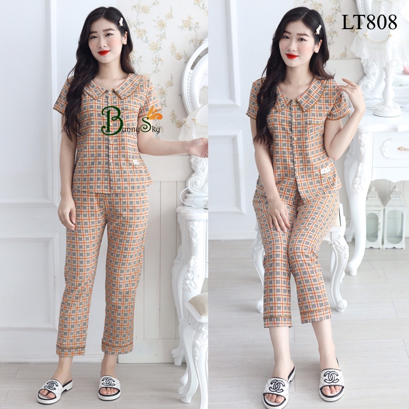 [Bunnysky] Đồ bộ mặc nhà, quần áo ngủ, thời trang nữ chất liệu lụa mềm mịn