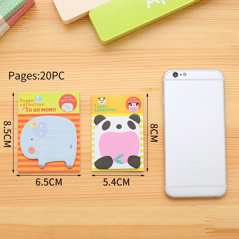 Giấy ghi chú in hình động vật hoạt hình nhiều màu sắc xinh xắn và tiện dụng