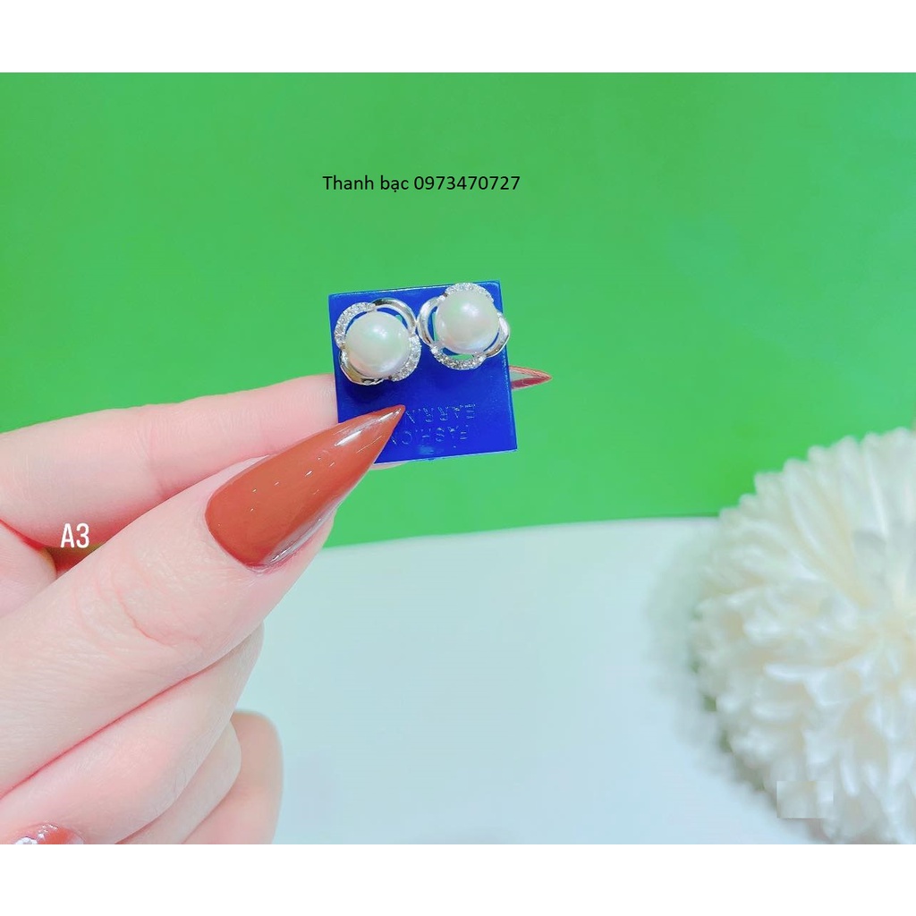 Bông tai nữ - bông tai nữ bạc mix trai nặng đẹp - phụ kiện thời trang