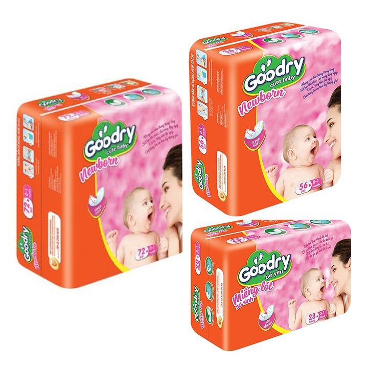 Miếng lót sơ sinh goodry newborn 72 miếng (từ 0 - 1 tháng )