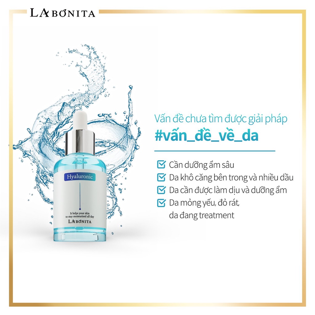 Serum dưỡng ẩm sáng da & tăng độ đàn hồi LA BONITA Vital Hyaluronic Acid Serum 50ml