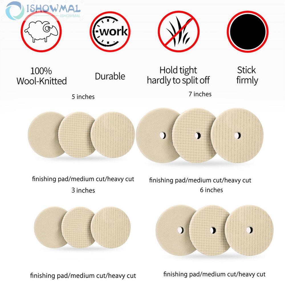 Miếng len đánh bóng gạch men/đá màu trắng 3/5/6/7 inch