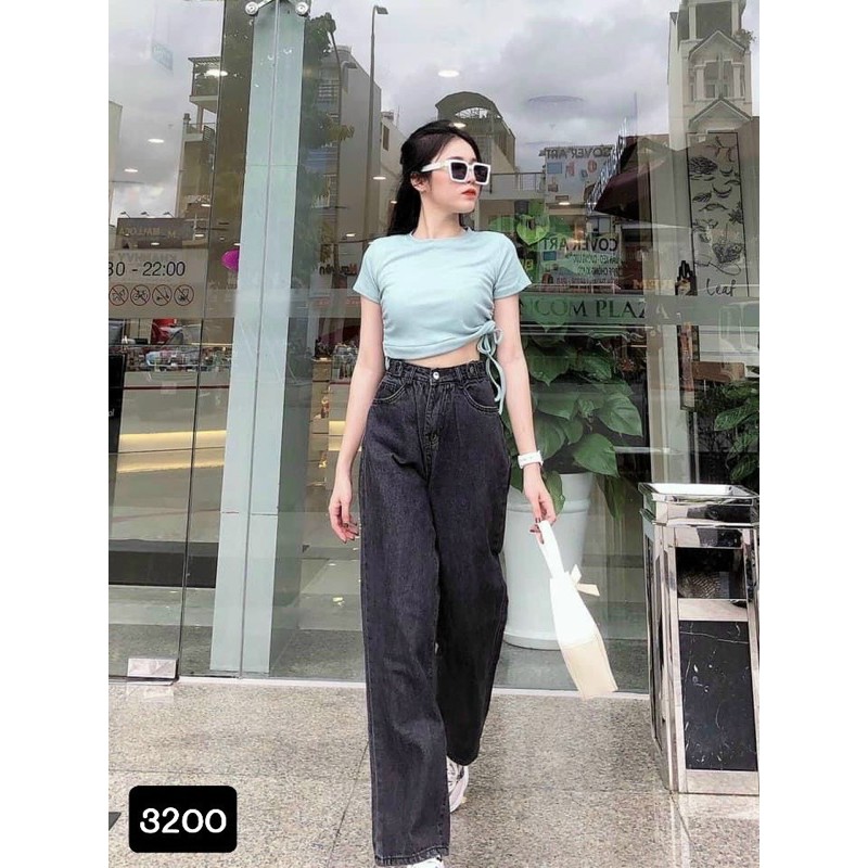 Quần jean ống rộng mã 3200 hình thật 100%