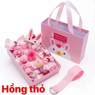 Hộp kẹp tóc cho bé gái 18 chi tiết mới kèm túi xách