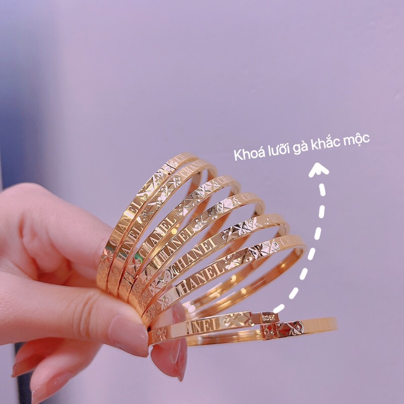 Ximen khắc ký hiệu khoá lưỡi gà chuẩn mạ vàng 18k bền màu
